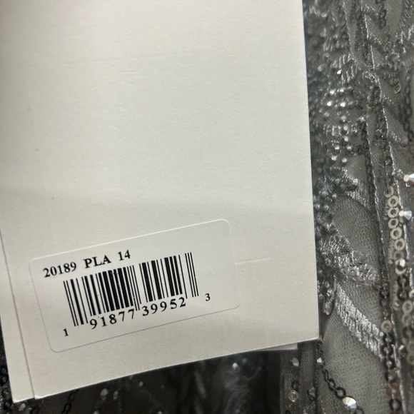 Mac Duggal 20189 NWT EMBELLISHED ILLUSION LONG SLEEVE WRAP OVER A LINE GOWN - Picture 7 of 16